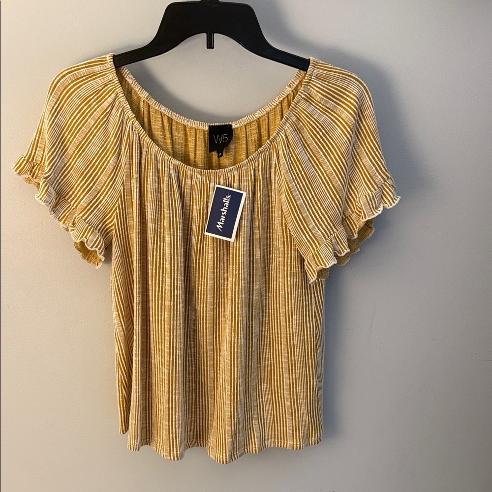 W5 Mustard and White Striped Blouse